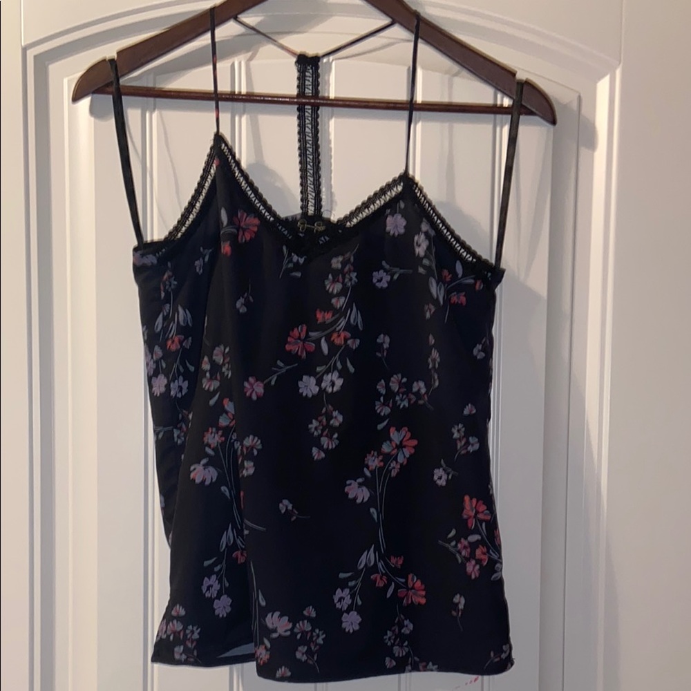 Jessica Simpson Black and Pink Fitted Camisole